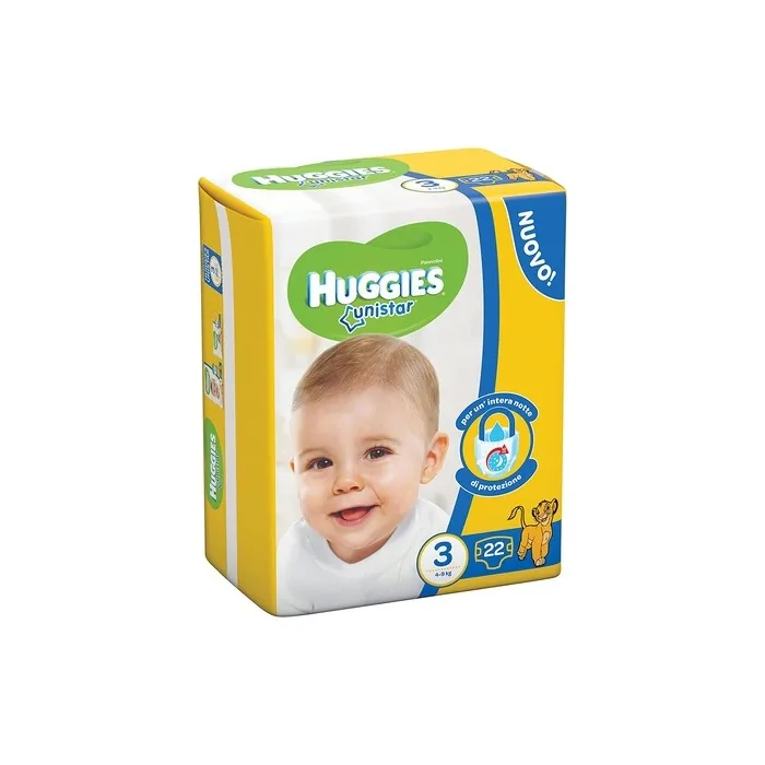 Huggies Unistar Size 3 4-9kg 22 Nappies