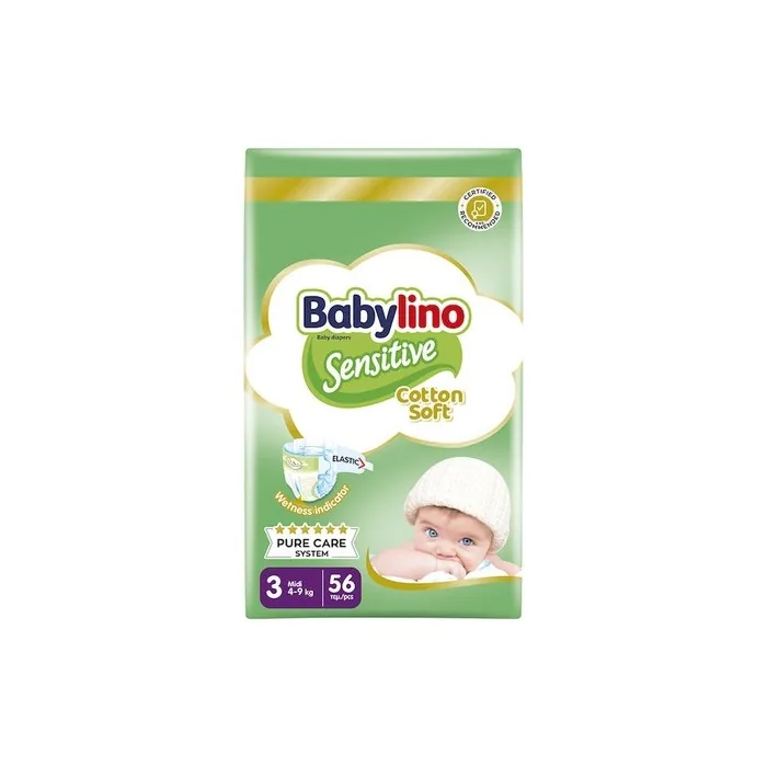 Babylino Sensitive Cotton Soft Baby Diaper No3 49 Kg Value Pack 56 Pieces