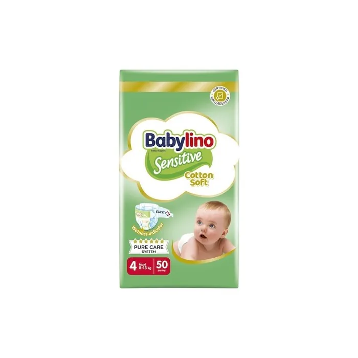 Babylino Sensitive Cotton Soft Baby Diaper No4 813 Kg Value Pack 50 Pieces