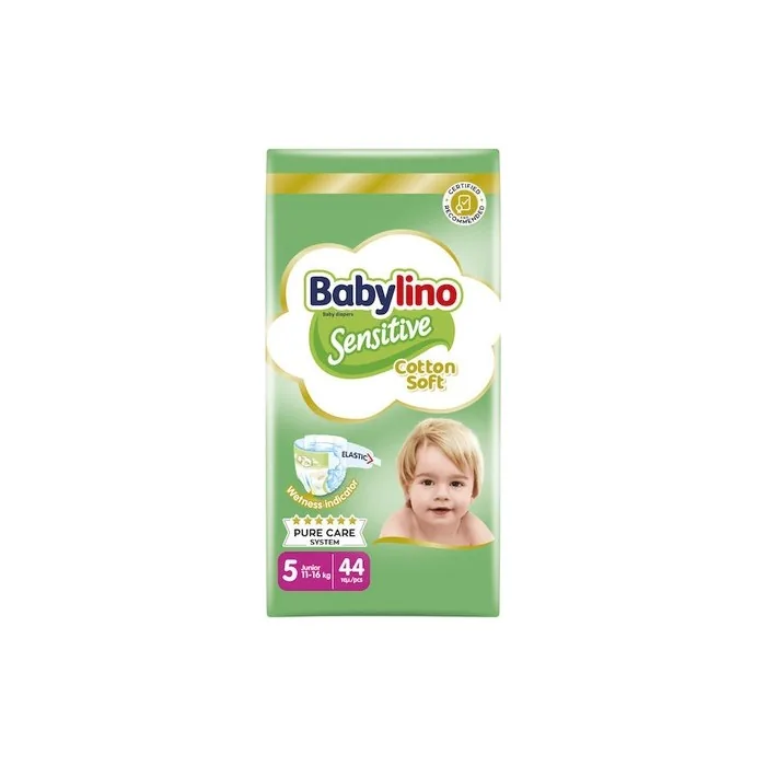 Babylino Sensitive Cotton Soft Baby Diaper No5 1116 Kg Value Pack 44 Pieces