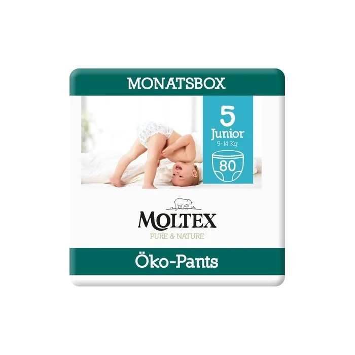 Moltex Pure & Nature Öko Pants Size 5 Junior 9-14 Kg Monthly Box - 80 Bio