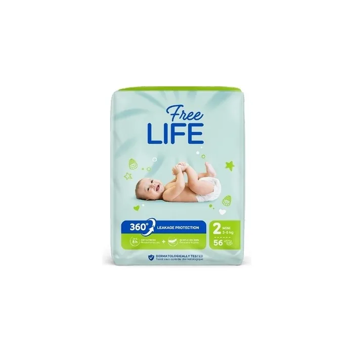 Ontex Freelife Sirius Mini Disposable Diapers Size 2 (3-6 kg) - Pack of 56