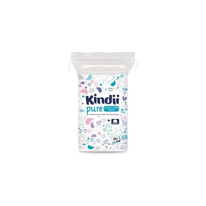Kindii Pure Baby Pads 100% Cotton Large Square Pads for Sensitive Skin Replaces Wet Wipes Soft Smooth Edges No Fraying