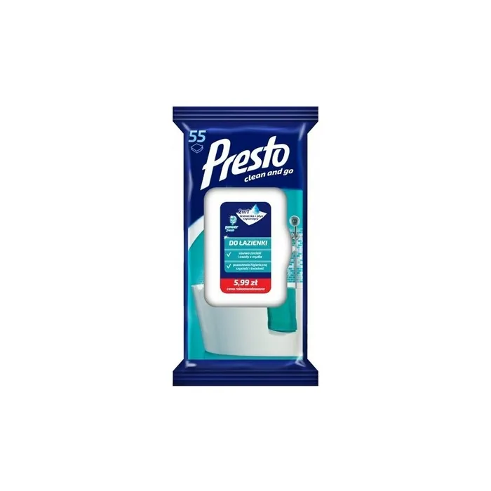 Harper Hygienics Presto Bathroom Wipes 55 Pieces