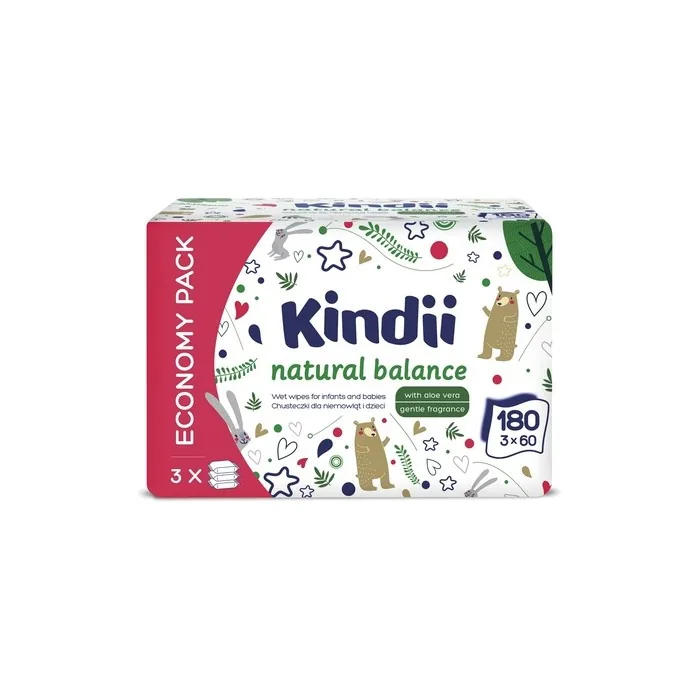 Natural Balance Moisturizing Wipes For Infants And Children 3 Packs Of 60 Pieces