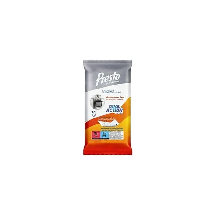 Presto Dual Action Moistened Wipes