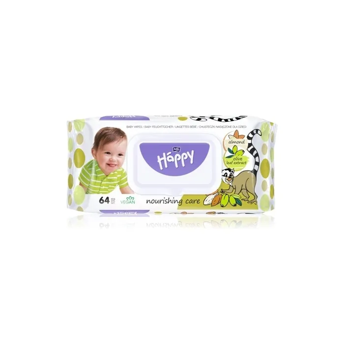 Bella Baby Happy Almond And Olive Leaf Extract Baby Wipes 64 Wipes