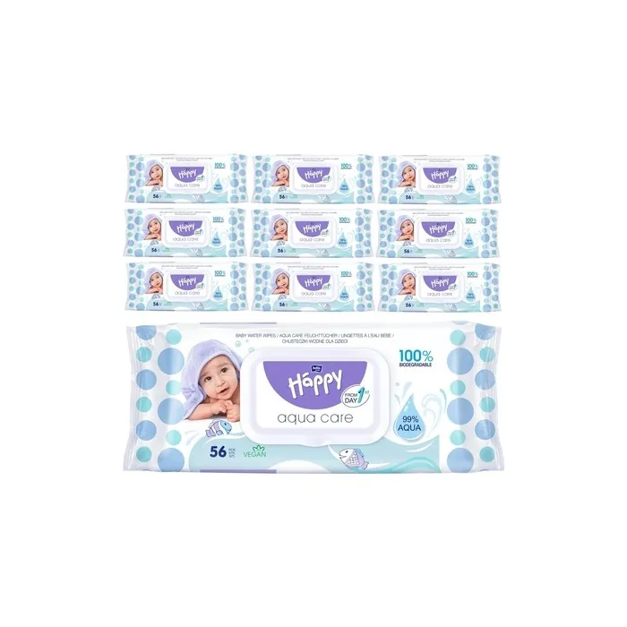 bella baby Happy Aqua Care Wet Wipes 100% Biodegradable 99% Water from Day 1