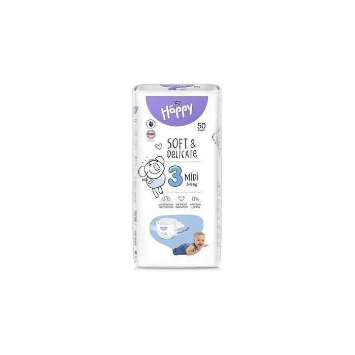 Bella Baby Happy Diapers Size 3 Midi 50pcs High Absorbency & Quality