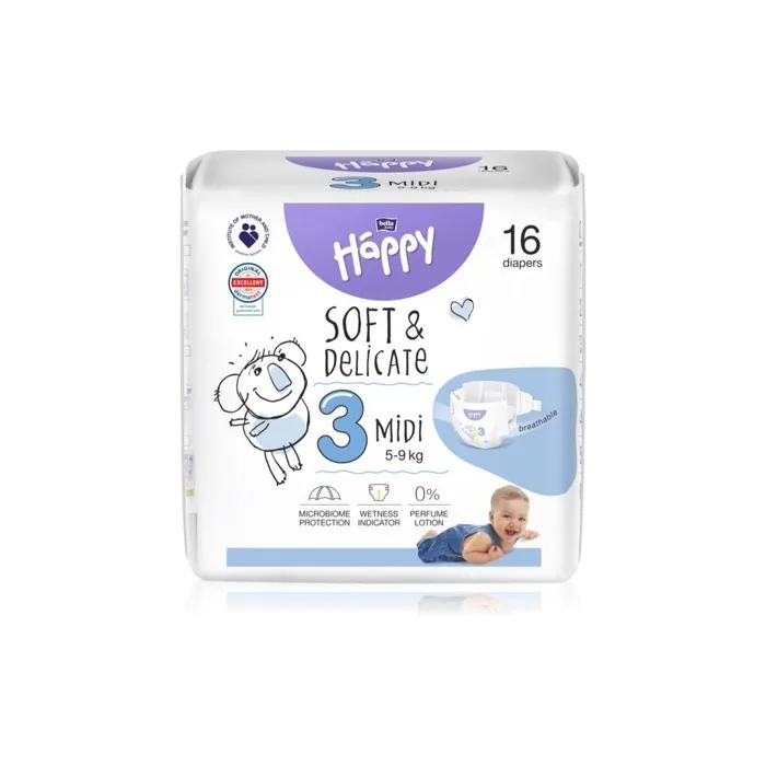 Bella Happy Soft&Delicate Size 3 Midi Disposable Diaper 16 Pcs