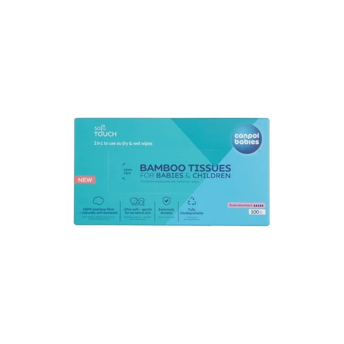 Canpol Babies Bamboo Dry Wipes For Infants 100 Pieces