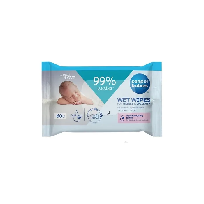 Canpol Babies Baby and Child Wipes 99% Water 60 Count