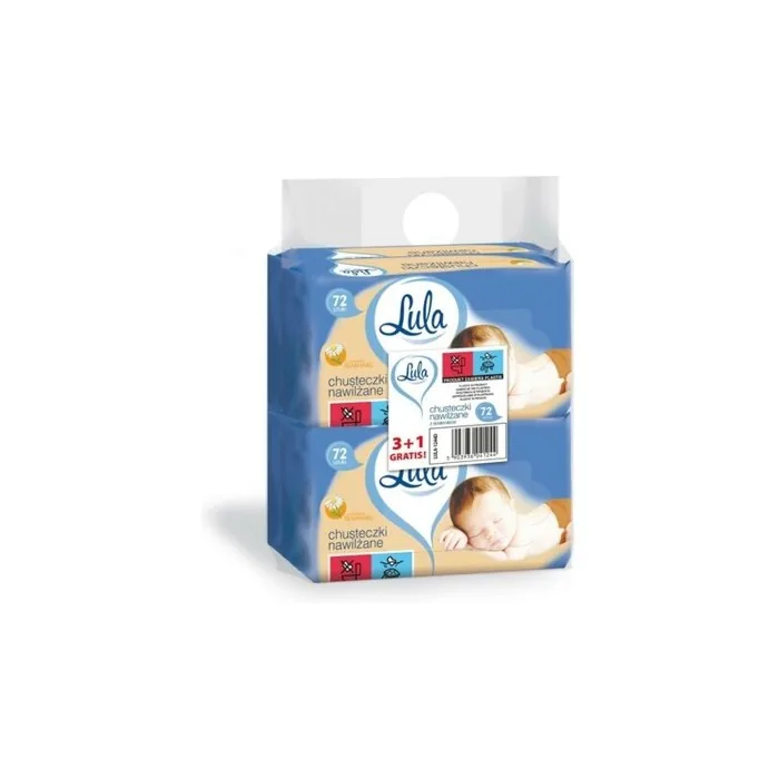 Lula Wet Wipes With Chamomile 72 Pieces 3+1 Free