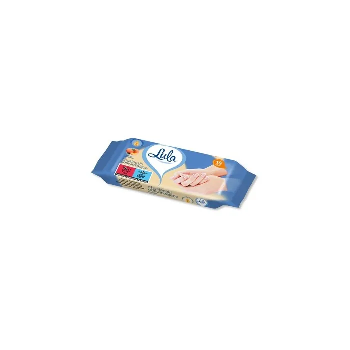 STELLA LULA Refreshing Wipes with Vitamin E and Peach Scent - 15 Pieces