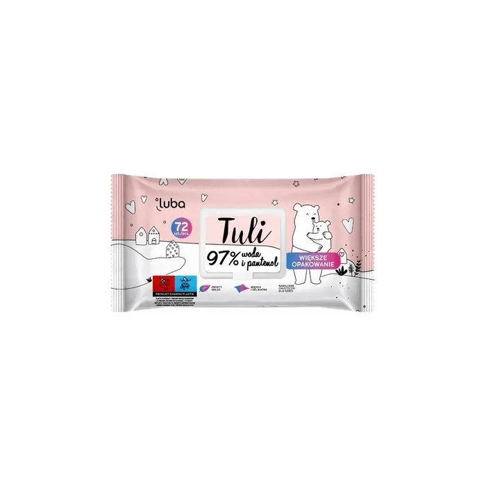Luba Tuli Moisturizing Wipes For Children With Water And Panthenol - 72 Pieces
