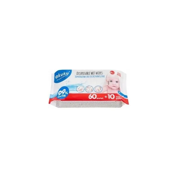 Akuku Wet Wipes 99 Water 70 Count