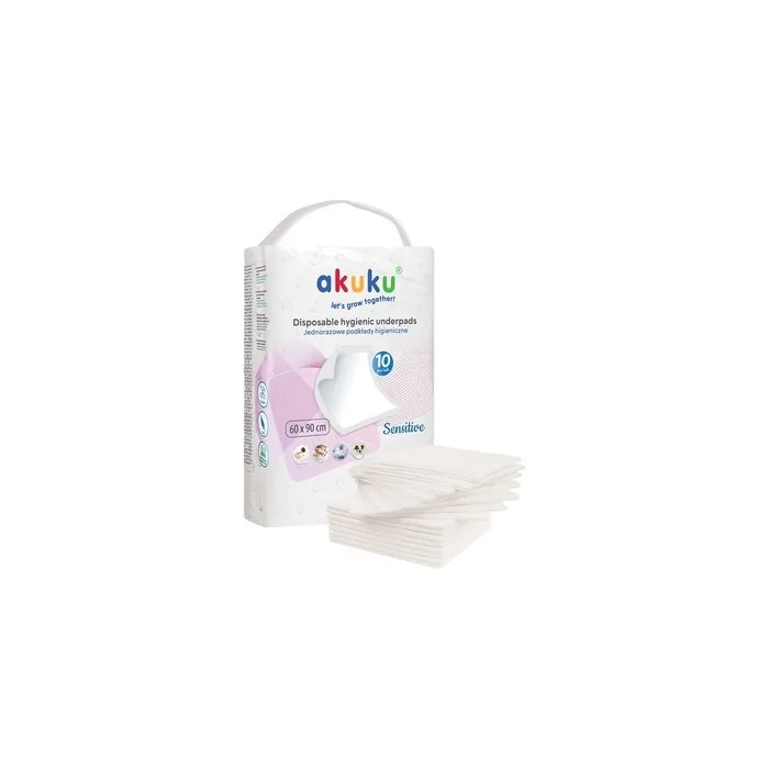 Akuku Disposable Changing Pads For Infants Sensitive 90 X 60 Cm 10 Pieces