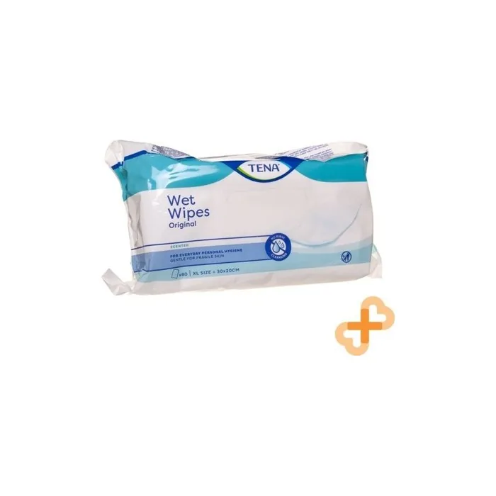 Tena Wet Wipes Original 80 Pcs Everyday Personal Care 30x20cm for Sensitive Skin
