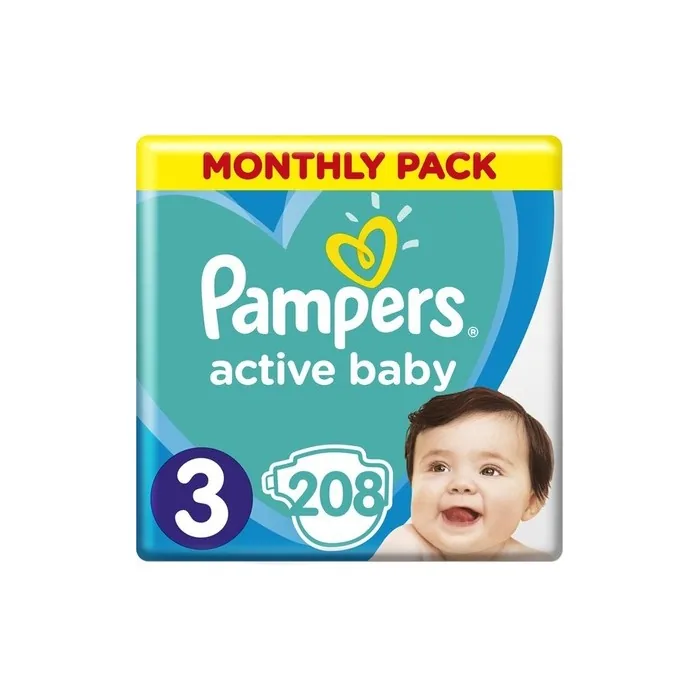 Pampers Monthly Pack - Size 3 - 208 Diapers