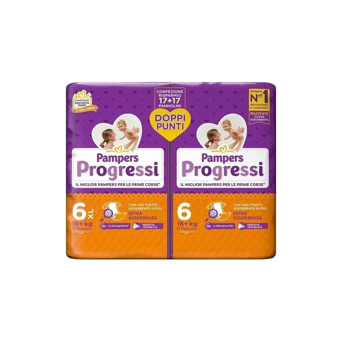 Fater Pampers Progressi Extra Large Diapers Pack of 34 Pieces