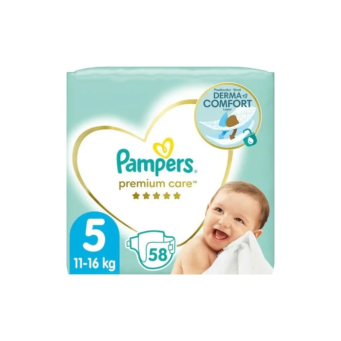 Pampers Premium Care Mega Size 5 58 Jumbo+ Diapers