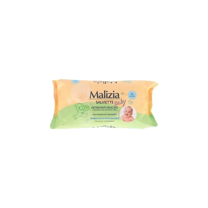 MALIZIA Baby Chamomile Wet Wipes 72 Count Alcohol-Free