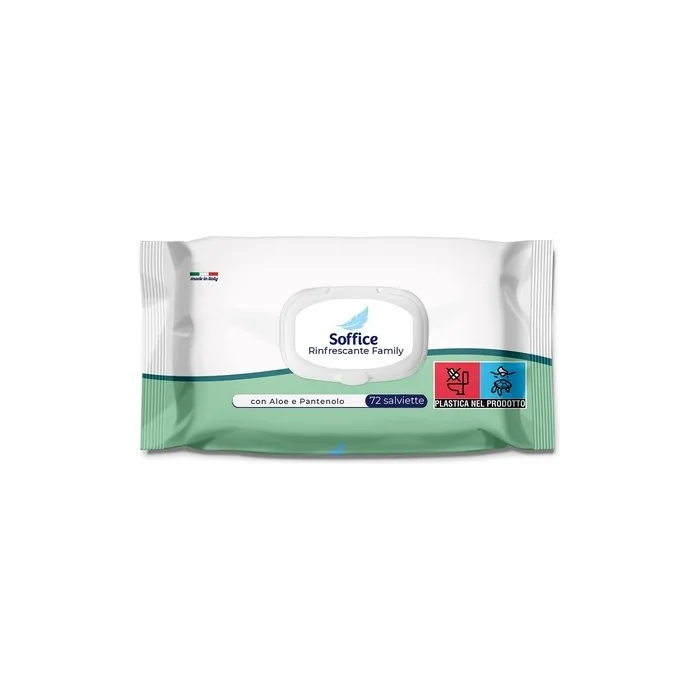 Soffice Milleusi Family Refreshing Wipes with Lid 72 Wipes - 370g