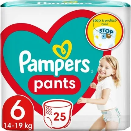 Pampers Pants Size 6 Disposable Diapers - 25 pcs, for 14-19 kg