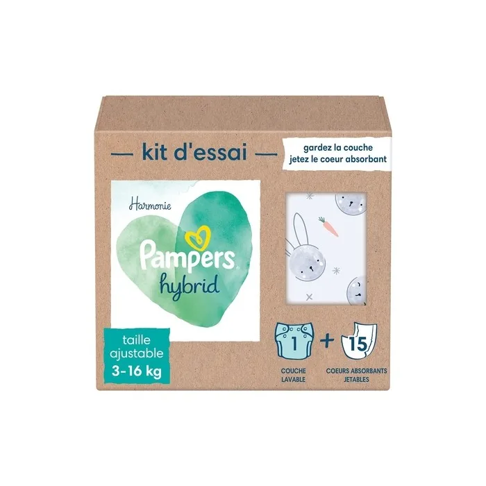 Pampers Harmony Hybrid Trial Pack 1 Washable Diaper + 15 Disposable Topsheets