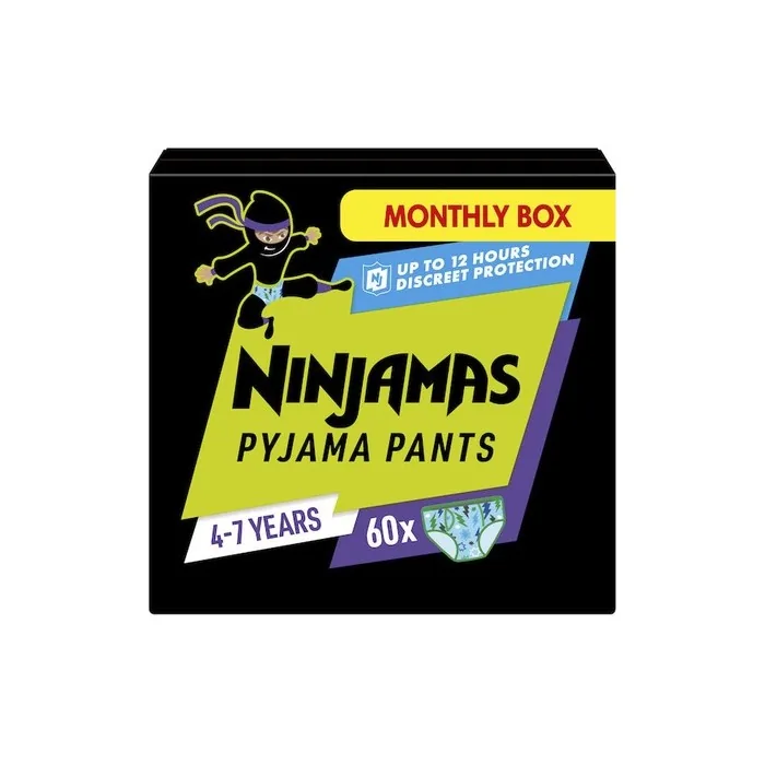 Pampers Ninjamas 4-7 Years Medium Size Boy - 60 Count