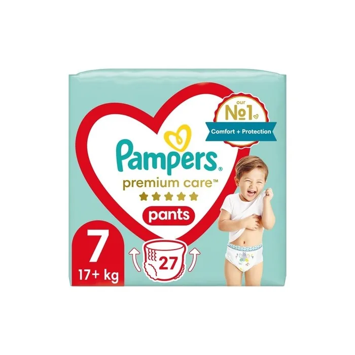 Pampers Premium Care Pants Size 7 Disposable Diapers - 27 pcs, for 17+ kg