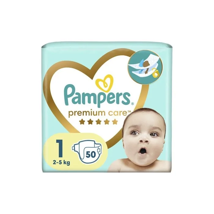 Pampers Premium Care Diapers Size 1 - 50 Pieces