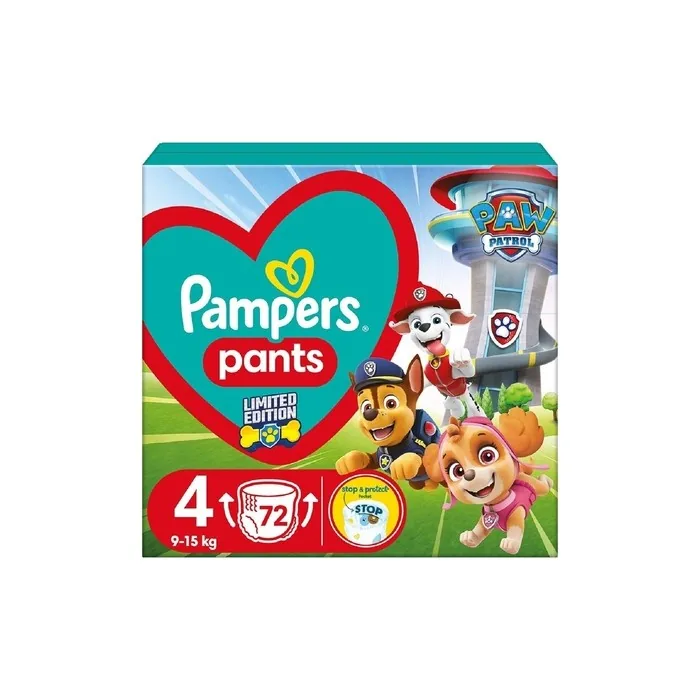 Pampers Size 4 Diapers Wb Paw Patrol Pampers 9-15kg 72 Pcs
