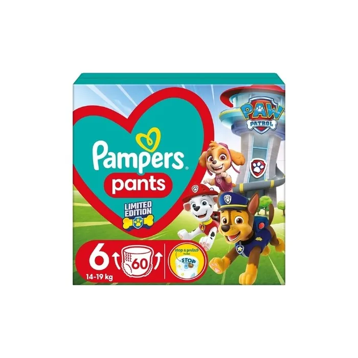 Pampers Size 6 Diapers Wb Paw Patrol Pampers 14-19kg 60 Pcs