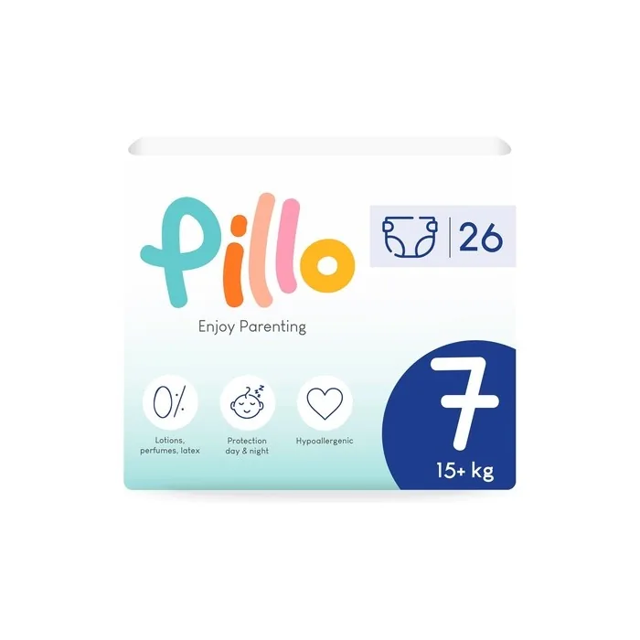 Pillo Baby Nappy Size 7 Xxl Leak Protection For Sensitive Skin
