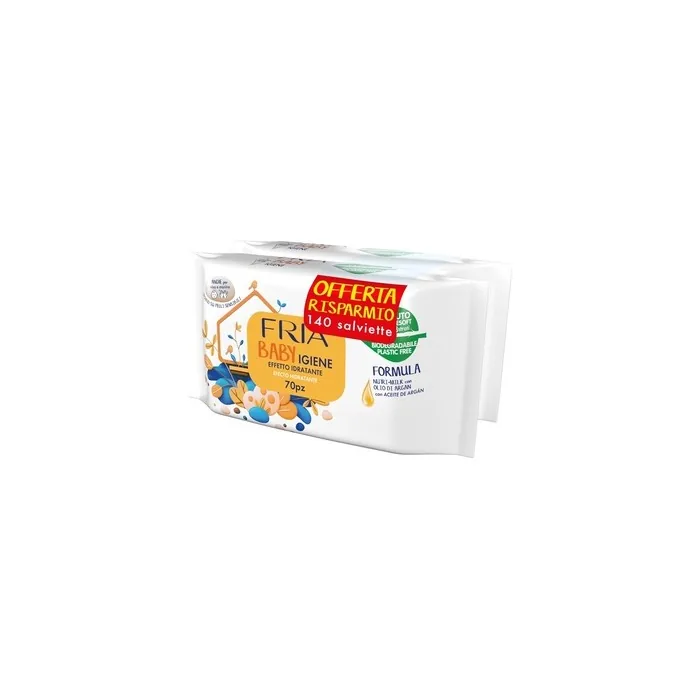 Fria Moisturizing Wipes 72 Wipes - Pack of 2