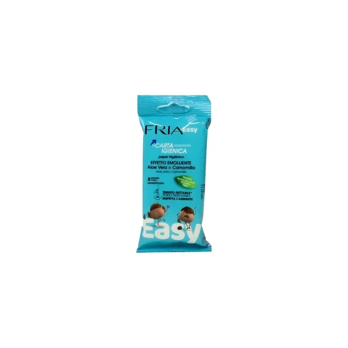 FRIA Easy Toilet Paper 8 Moist Wipes with Emollient Effect Aloe Vera and Chamomile
