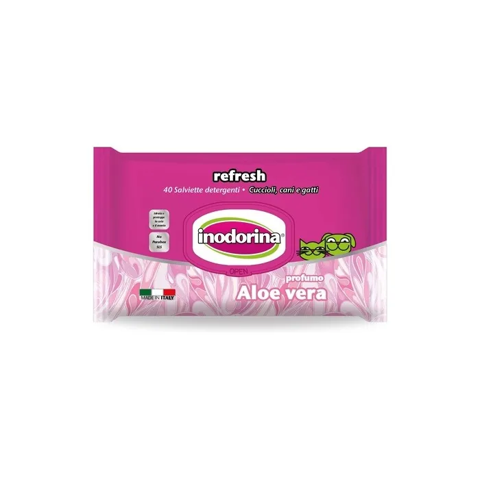 Inodorina Wipes Refresh Aloe Vera, 40 Units