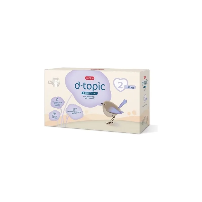 Buona D-Topic Size 2 Diapers 3-6 Kg - Pack of 24