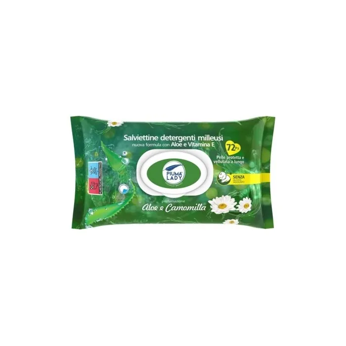 Piuma Lady Aloe and Chamomile Multi-Purpose Cleansing Wipes 72 Count