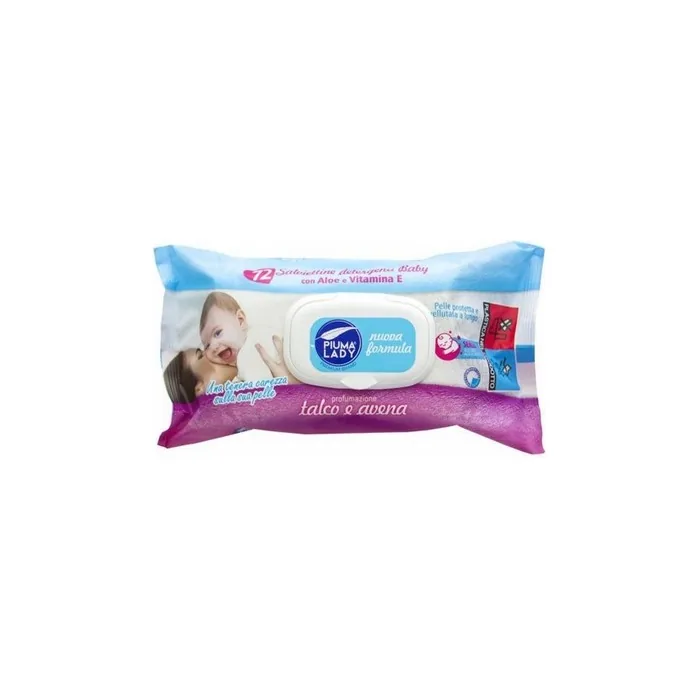 Piuma Lady Baby Wipes 72 Pcs With Talc And Oat