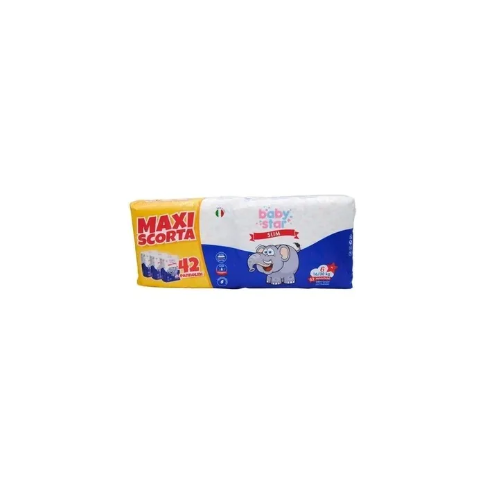 Farvima Medicinali Spa Baby Star 42 Slim Diapers Size 6 Xl 1630 Kg Maxi Stock Package