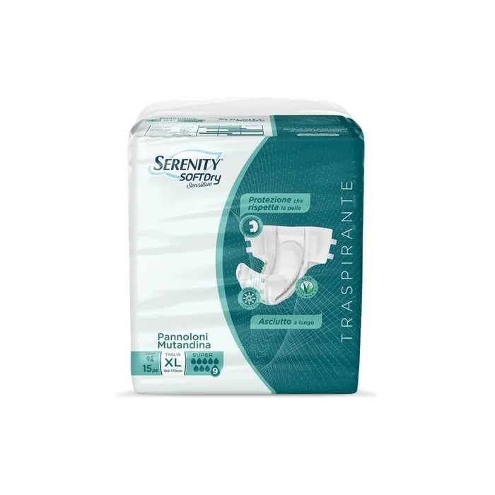 Serenity Sensitive Super XL Size Diaper Pants 15 Pieces