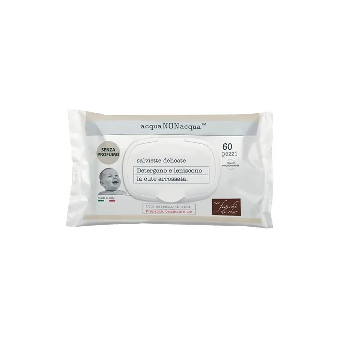 Fiocchi di Riso Acqua Non Acqua Fragrance-Free Delicate Wipes 60 Pieces