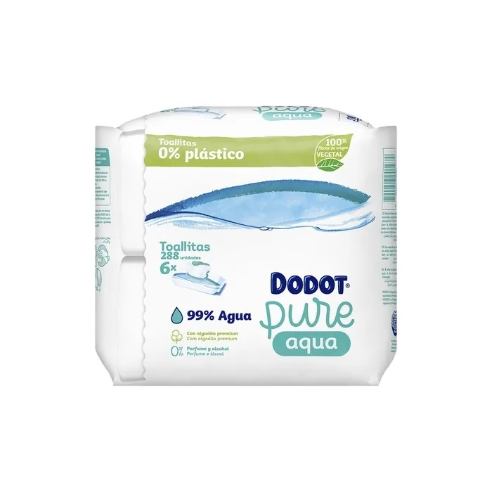 Dodot Aqua Pure Baby Wipes Pack Of 2 144 Units No Perfume No Alcohol