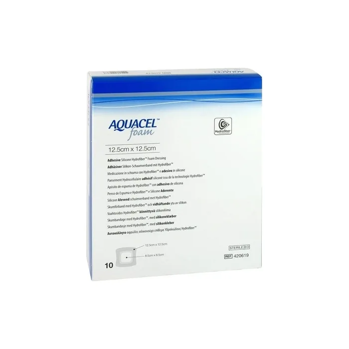 ConvaTec AQUACEL Foam Adhesive Bandage 12.5x12.5cm - Pack of 10