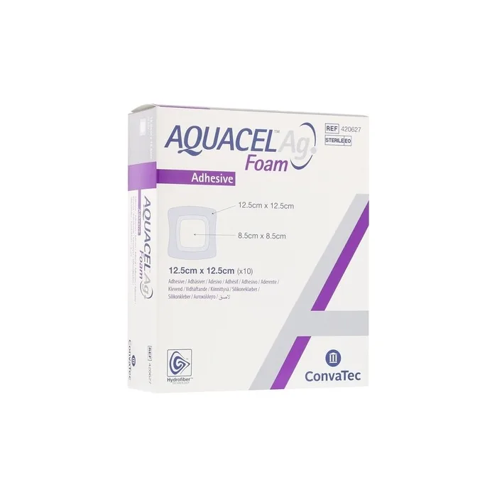 ConvaTec 3824851 Aquacel Ag Foam Adhesive 12" Width 12" Length - Pack of 10