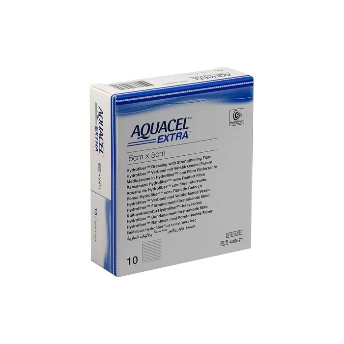 ConvaTec AQUACEL Extra Hydrofiber Wound Dressing 5cm x 5cm - Pack of 10