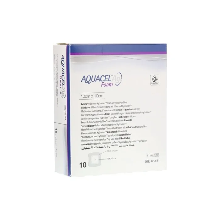 AQUACEL Ag Self-Adhesive Square Foam 10x10cm