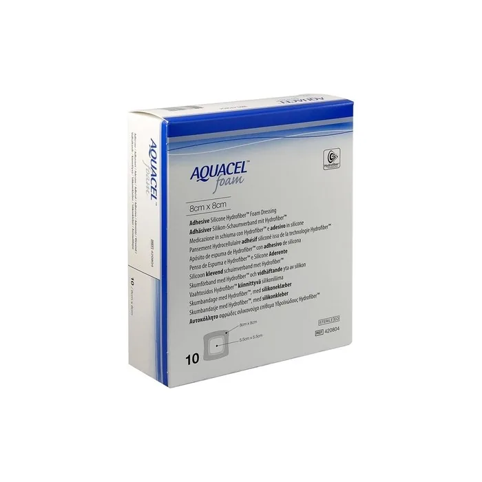 Aquacel Foam Adhesive Square Dressing Pad 8x8 cm